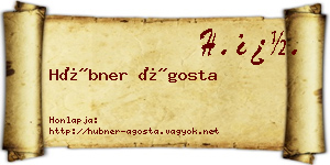 Hübner Ágosta névjegykártya